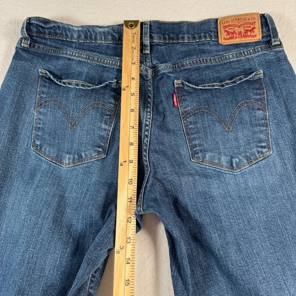 Levis Jeans Womens 30 Blue 505 Straight Mid Rise Medium Wash Stretch - Picture 10 of 13